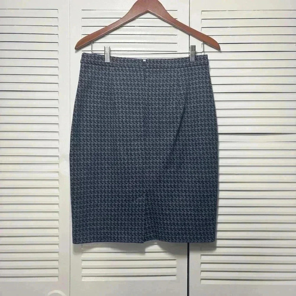 Banana Republic Blue Cotton Knot Zig Zag Geometric Patterned Pencil Skirt 6 - Picture 5 of 7